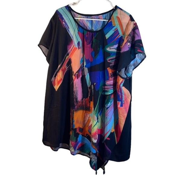 Multi Color Top Size 3X Sheer - Picture 1 of 7